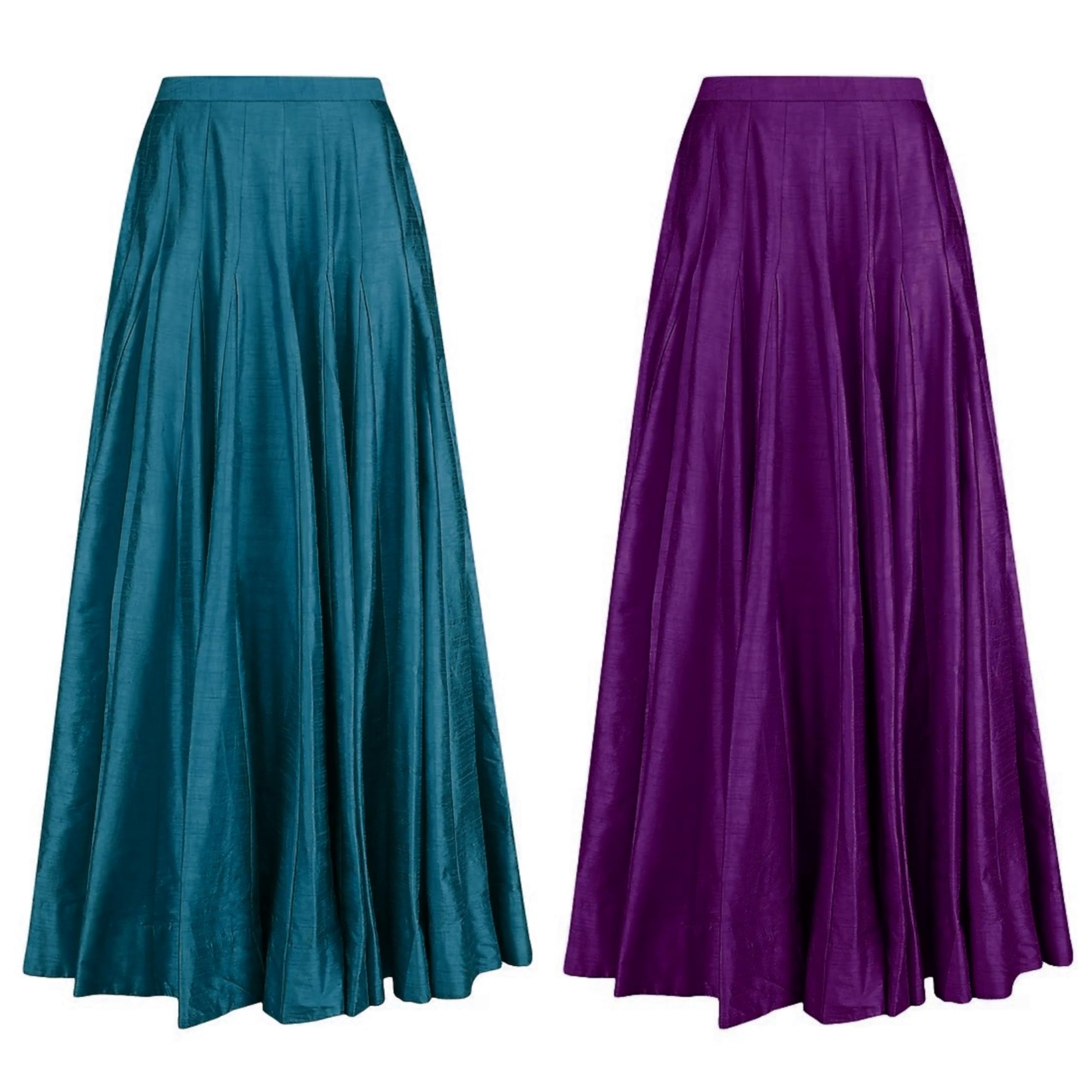 Silk Maxi Skirts, Ethnic Wear, Kali Pattern, Set of 2,-image-33