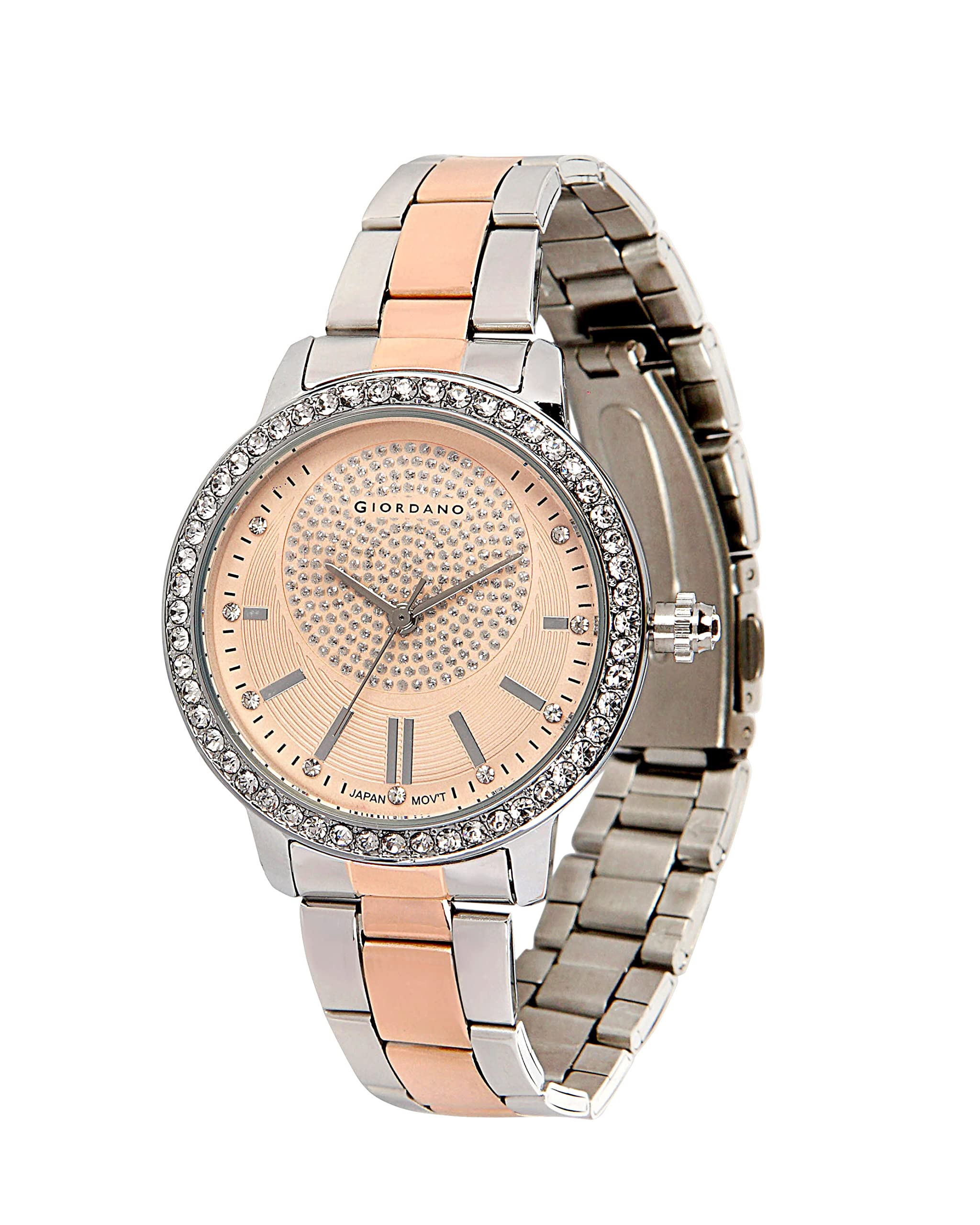 Giordano Analog Watch for Women Diamond Studded with Metal Strap Ladies Wrist Watch Water Resistant Elegant Watches for Women to Compliment Your Look Ideal Gift for Women - GZ-60045 (B0BYSY95HB) Amazon Price History, Amazon Price Tracker