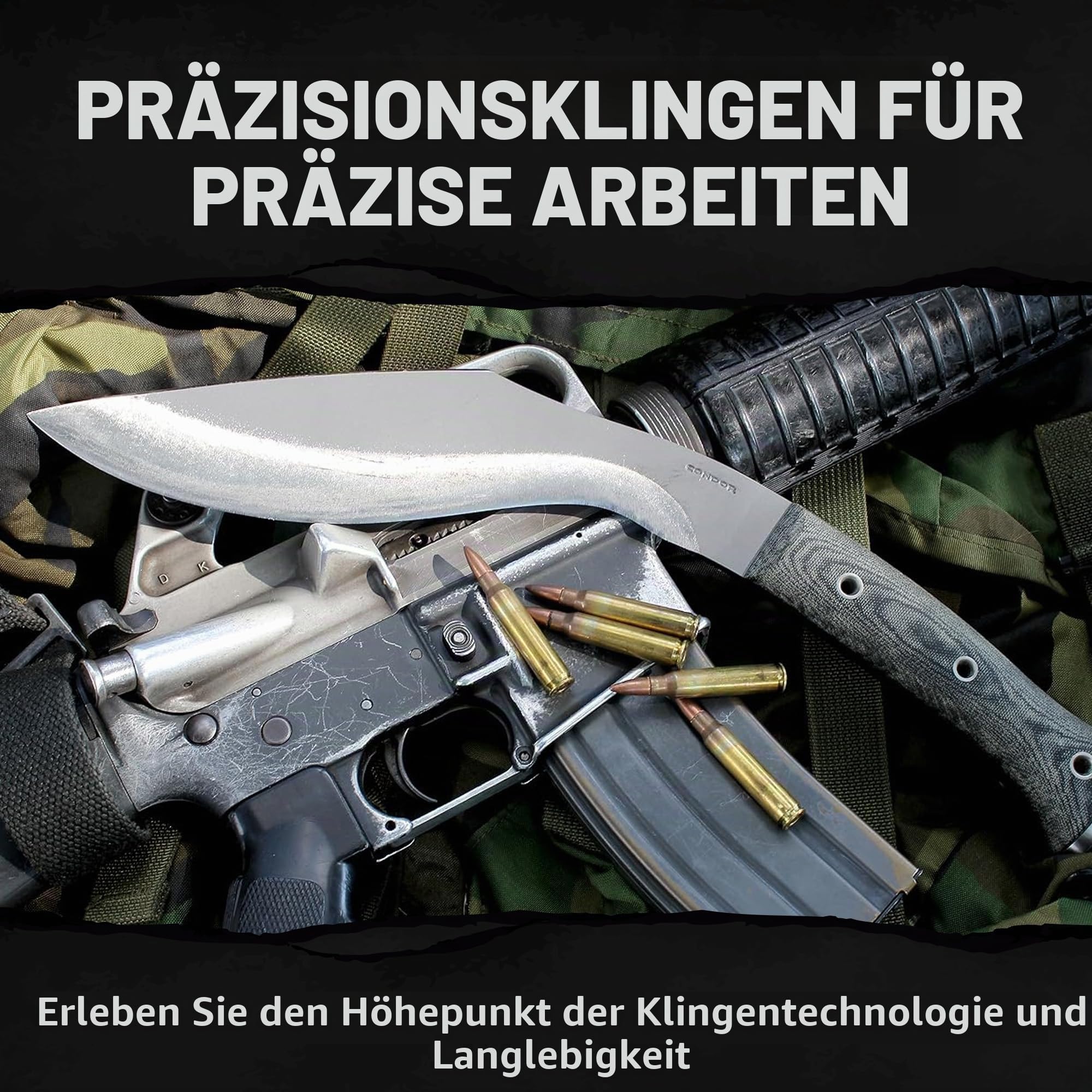 Condor German Aviator Machete, Schwarz, CTK182216HC