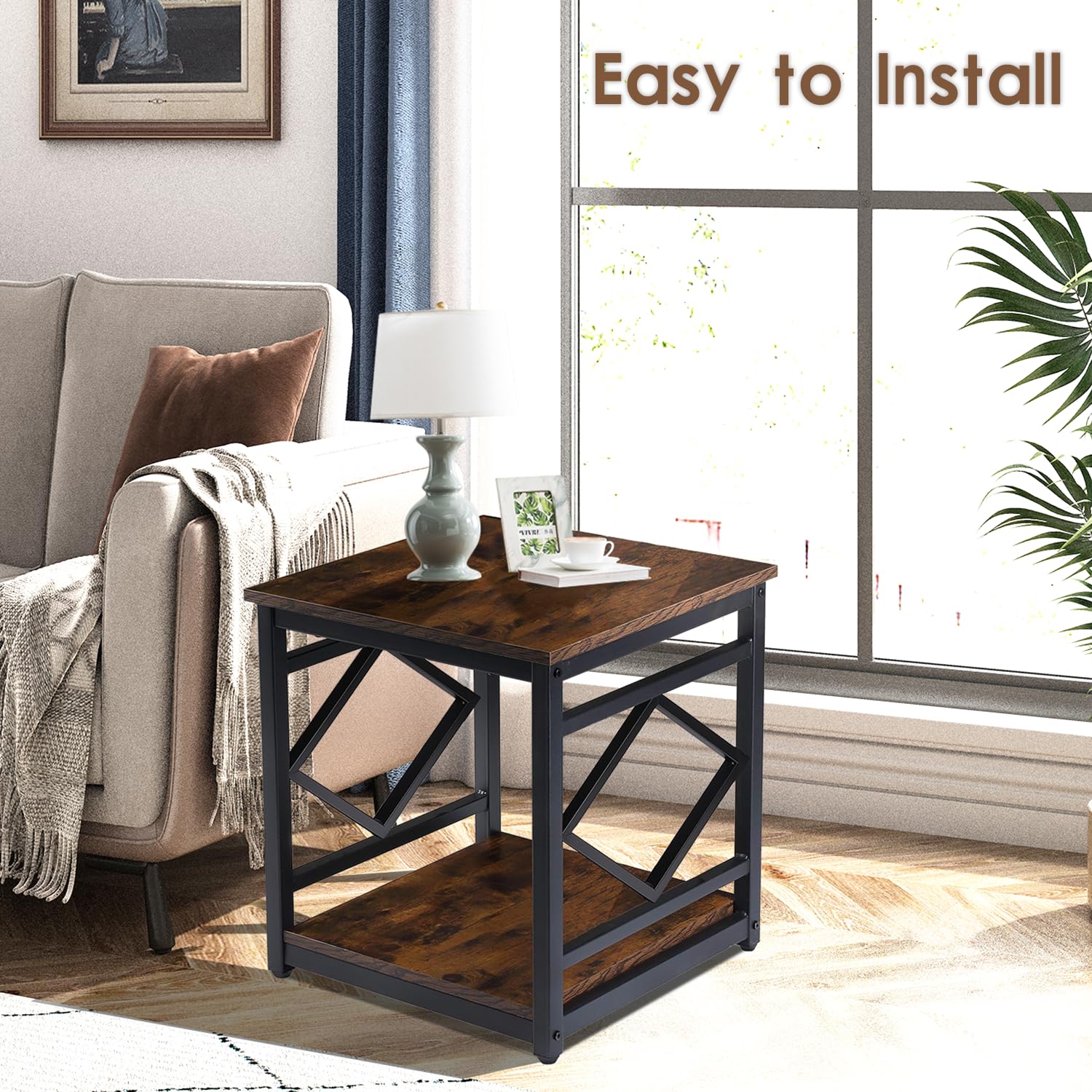 Amazon.com: HODGSON Industrial End Table Side Table with Storage