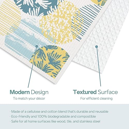 Miniatura 10 de Good Home Gadgets Paños suecos para cocina  Paquete de 6 paños de cocina suecos absorbentes  Paño de cocina sueco reutilizable, esponja de celulosa