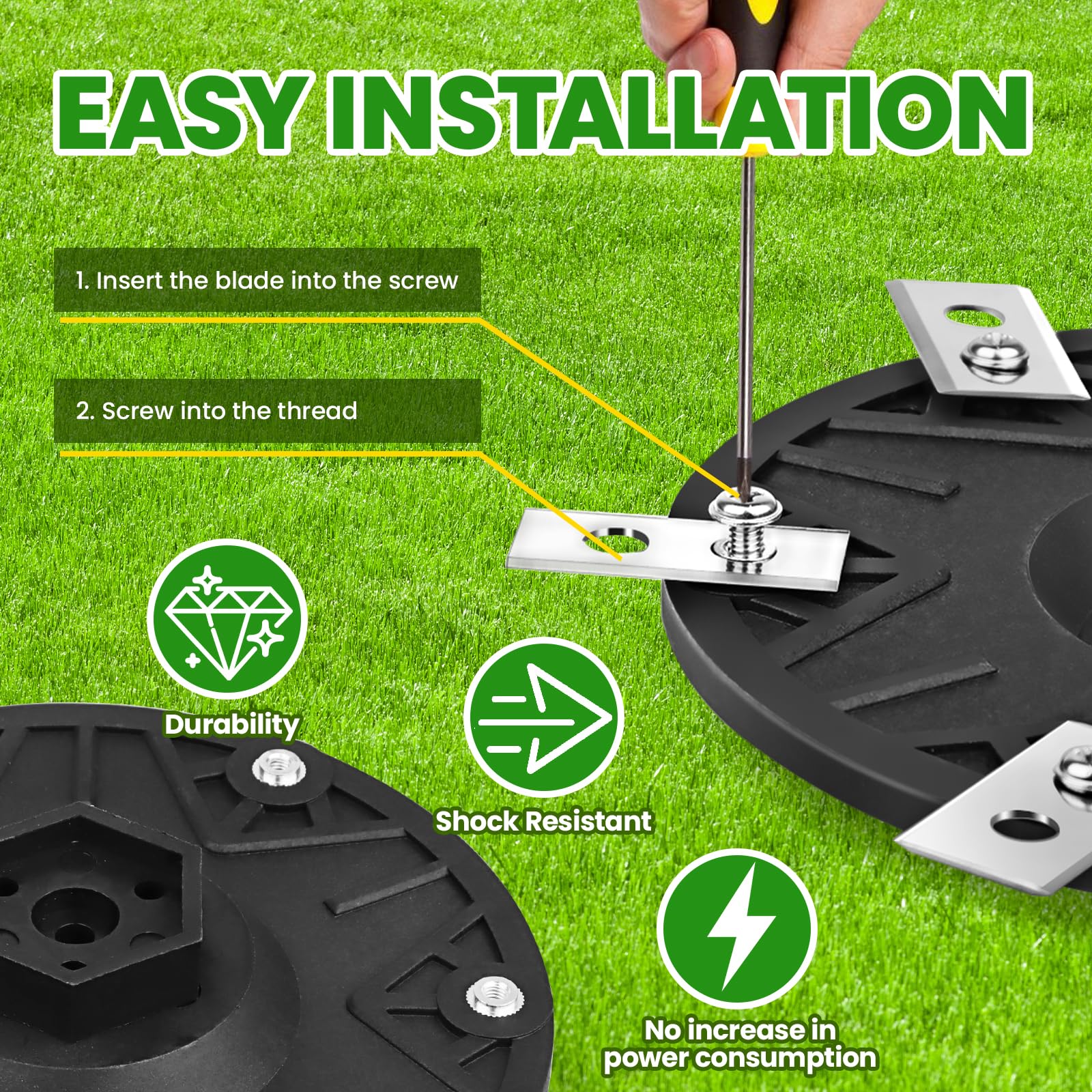 6 dischi per coltelli compatibili con Worx Landroid, M500 M700 WR167E WR141E Vision M600, disco per coltelli + 6 lame di ricambio compatibili, disco per coltelli compatibile con robot tosaerba Worx