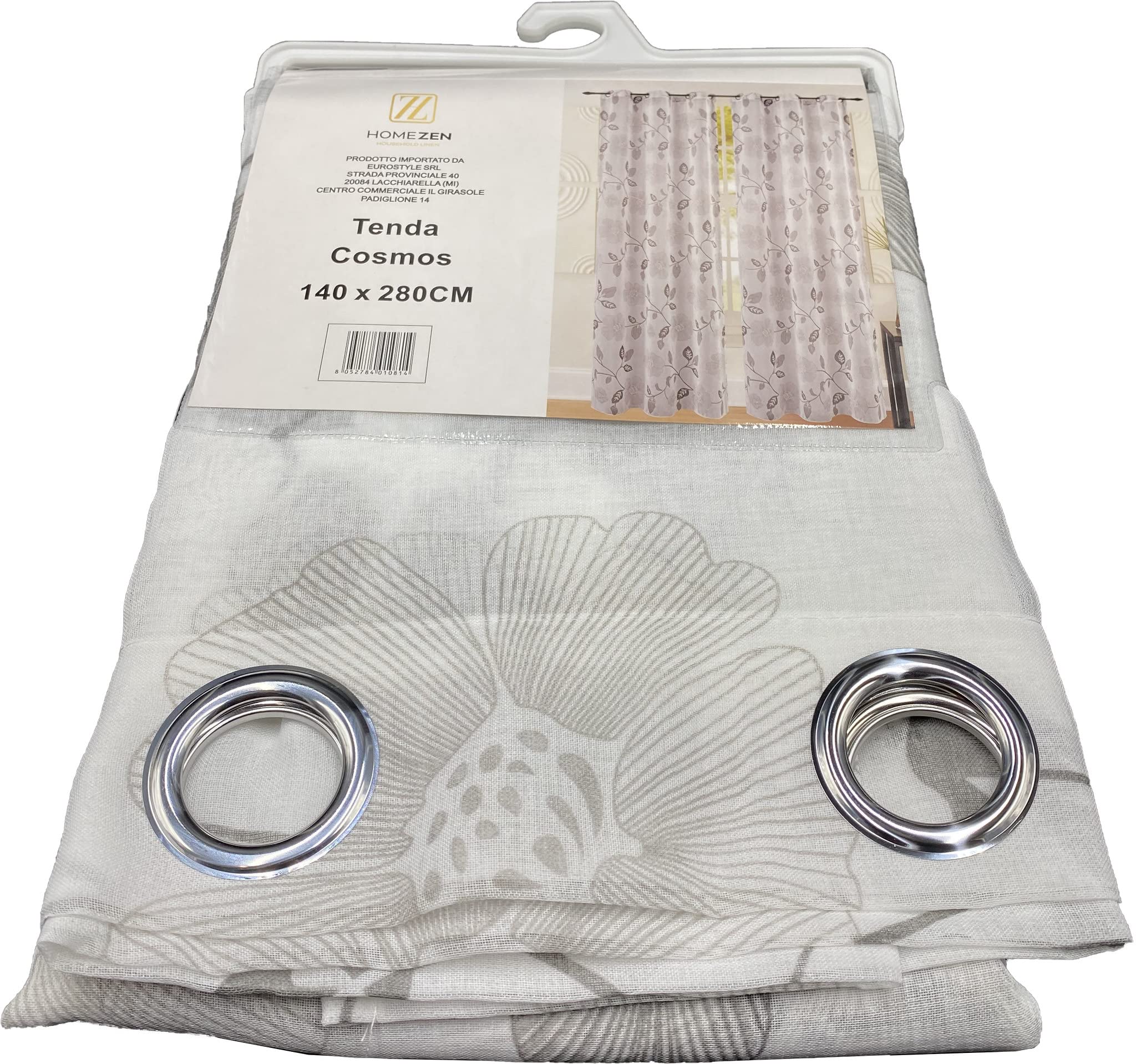 tenda art miste fantasie floreali primaverili autunnali con fiori e foglie drappeggi con 8 anelli in ferro molto scorrevoli in tessuto leggero non coprente semitrasparente dis cosmos