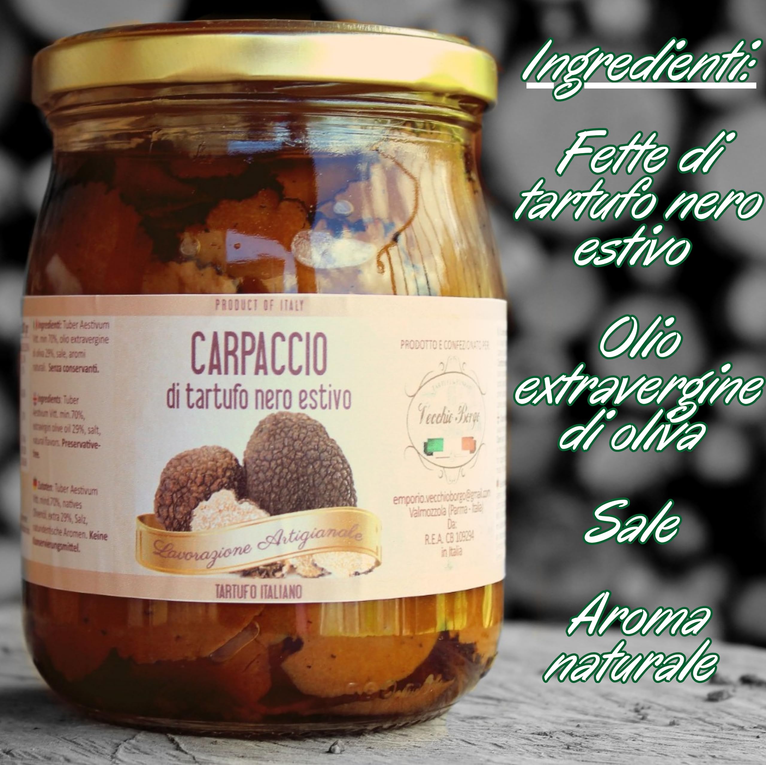 Fette di tartufo nero estivo/ Carpaccio di tartufo 500 g, made in italy, 100% naturale, senza aromi artificiali aggiunti