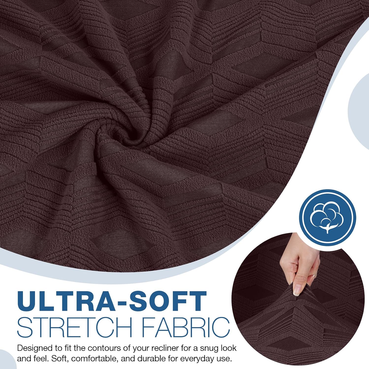 Condition photo showing New/Like New for taococo recliner sofa covers stretch reclining couch cover, jacquard recliner couch cover for 3 seat furniture protector sofa slipcovers with elastic bottom for kids, pets (dark coffee) dark coffee 3 seater