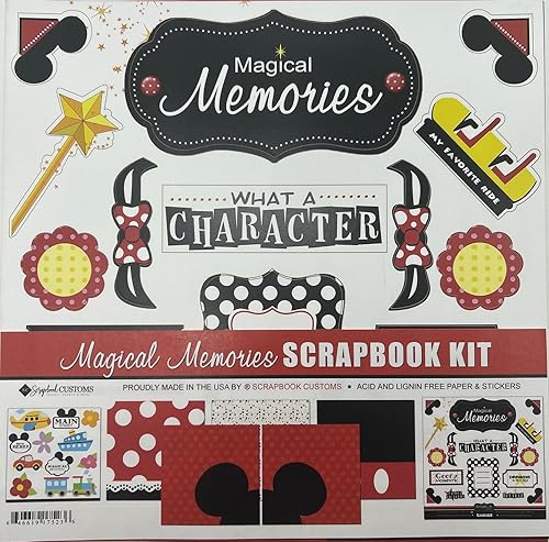 Scrapbook Customs Kit de álbumes de recortes de papel y calcomanías temáticos, recuerdos mágicos