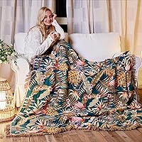 Vista 93 de Cobija para cama de estilo bohemio, 100 % algodón, ultra suave, edredón rústico, cobija de otoño, estampado floral, decoración de granja, cobija
