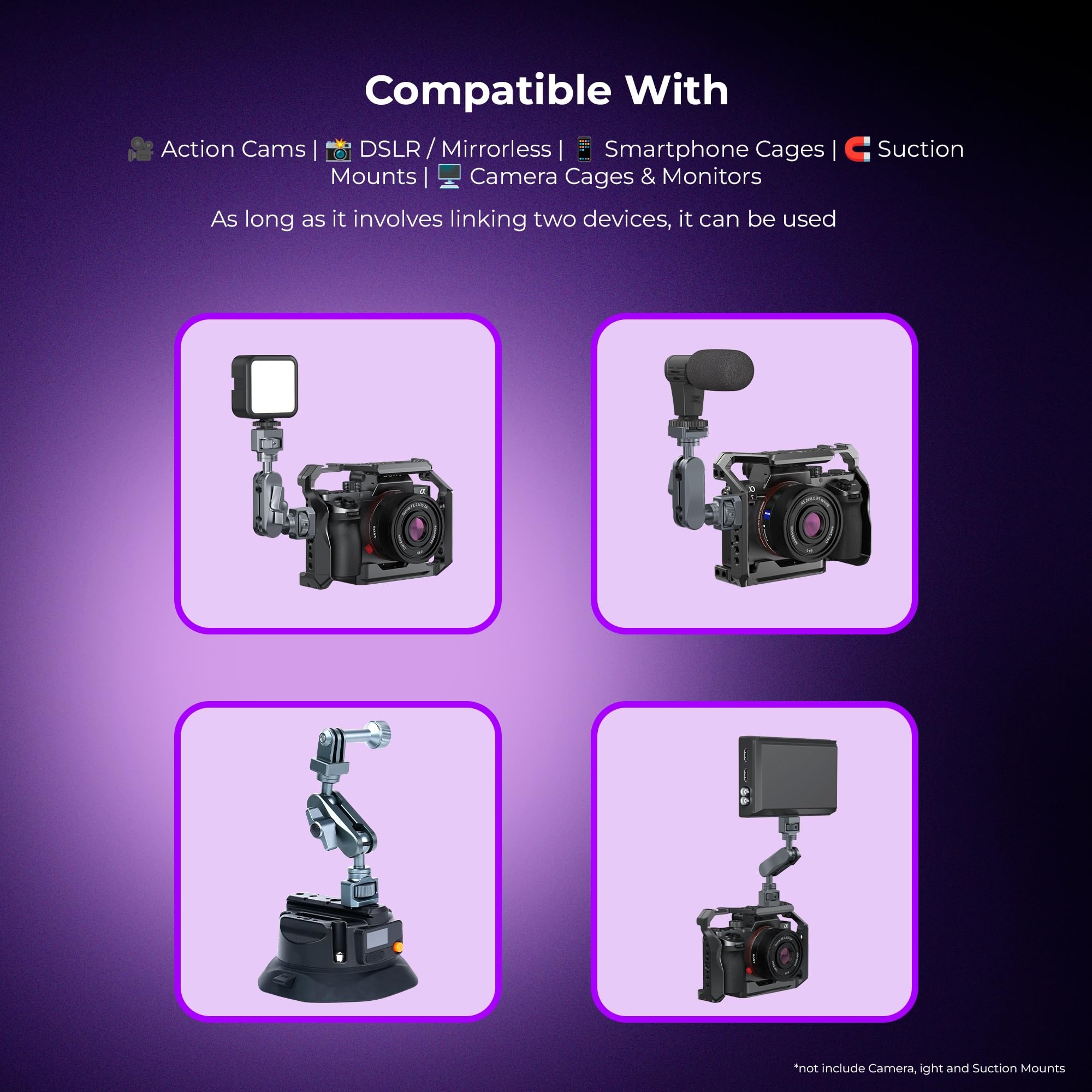 Digitek (DCC 002) Crab Clip Pea Pod Kit, Cold Shoe, NATO Rail, GoPro Adapter, ARRI Locating Pin & Standard 1/4'' Nut for Action Cameras, Cam Cages, DSLR, GoPro & Phone Mounting Clip Accessories 2