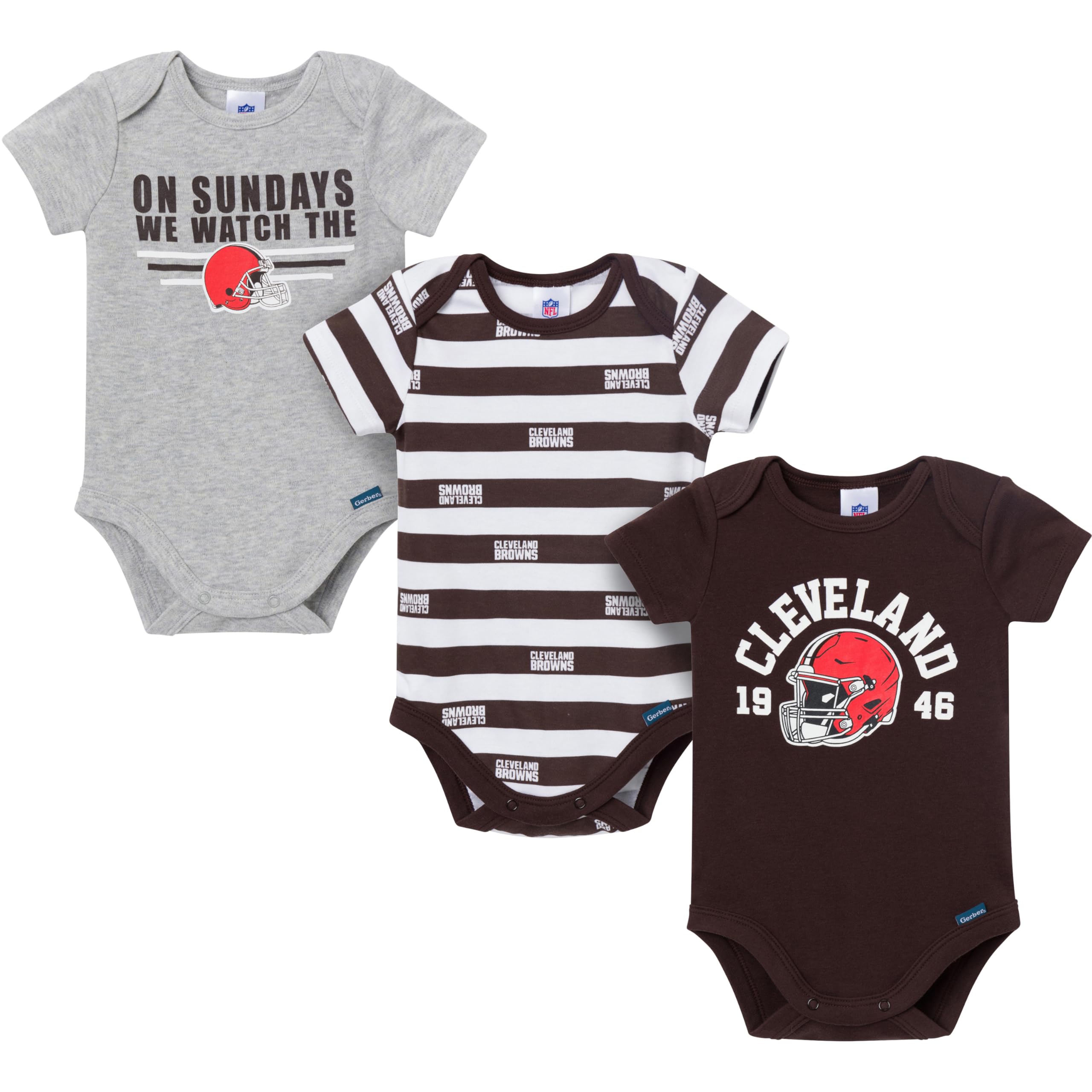 Gerber NFL Baby Boys 3-Pack Onesie Bodysuit