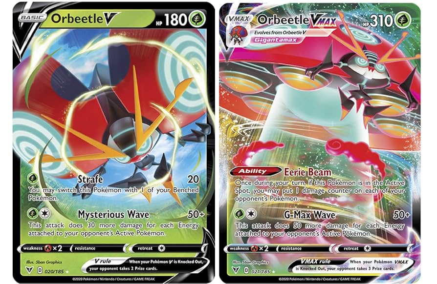 Amazon.com: Pokemon Vmax Card Set - Orbeetle VMAX 21/185