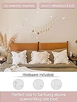 Vista 6 de dylan n duke Decoración de pared de fase lunar grande de 55 pulgadas, decoración de pared bohemia, decoración de luna, guirnalda de luna, decoración