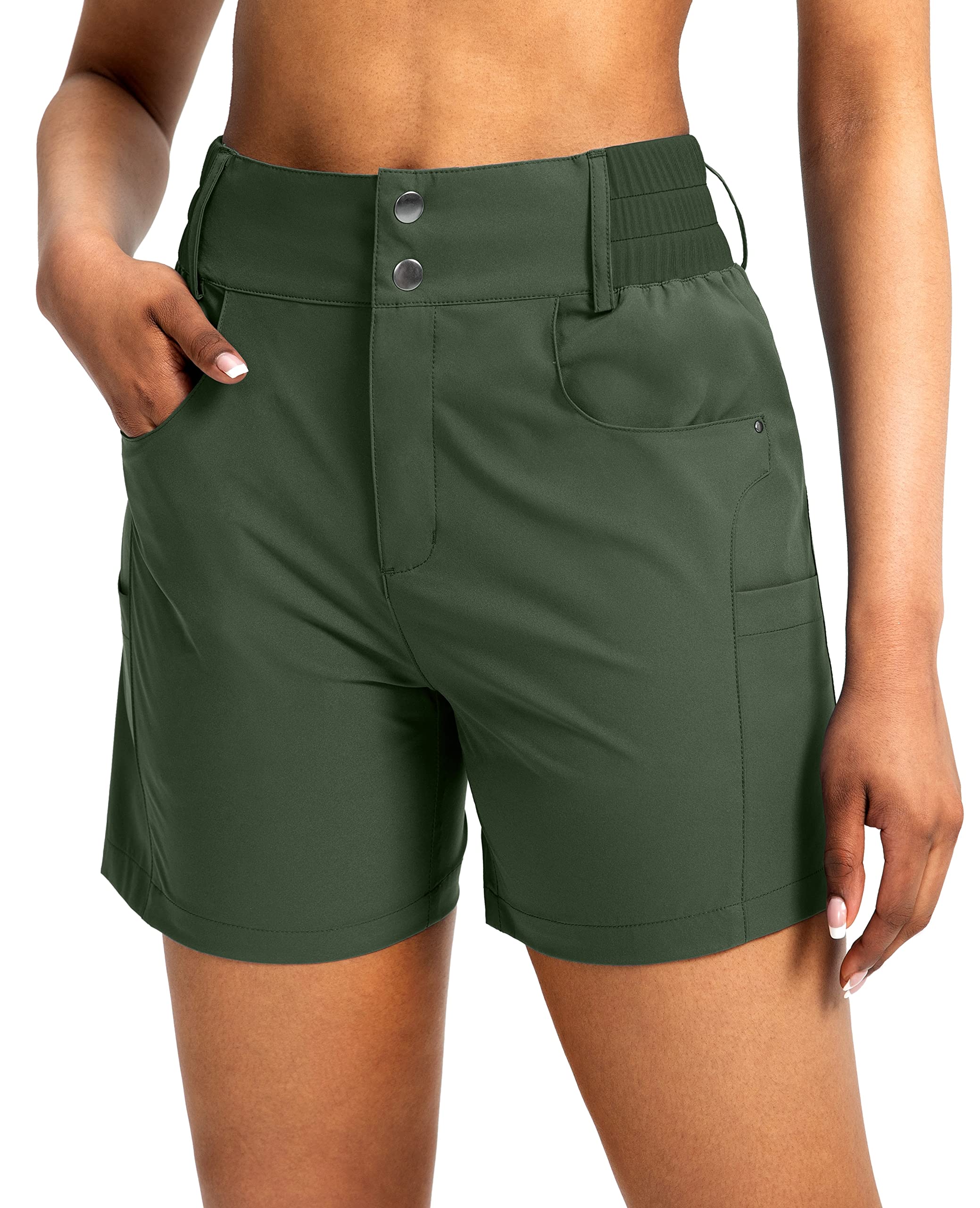 Viodia Women's 5" Hiking Golf Shorts with Pockets High Waist Stretch Cargo Short Shorts for Women Casual Summer