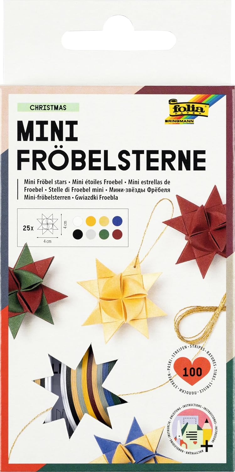 Folia 1296 origami Paper for Christmas Star 130 g/m², 100 Piece 35 x 1 cm