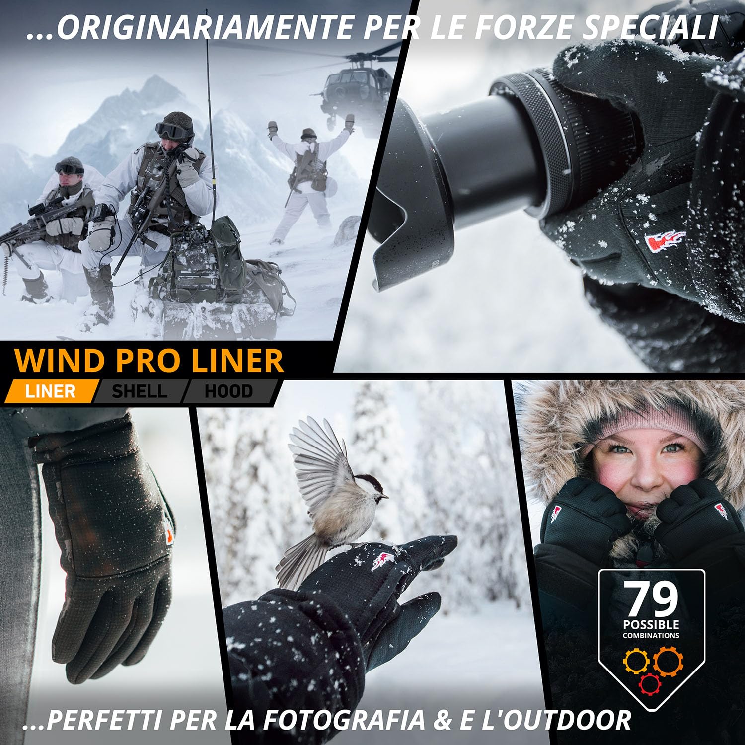THE HEAT COMPANY – WIND PRO LINER - guanti resistenti al vento - qualità premium - guanti touch screen per donna e uomo - guanti sportivi: guanti invernali caldi per il ciclismo e la corsa