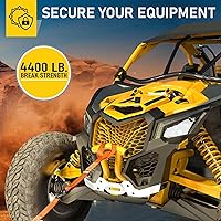 Vista 5 de AUGO - 4 correas de trinquete resistentes y bucles suaves, de 1.5 pulgadas por 10 pies con cierres de seguridad de gancho en S y 4 amarres de bucle