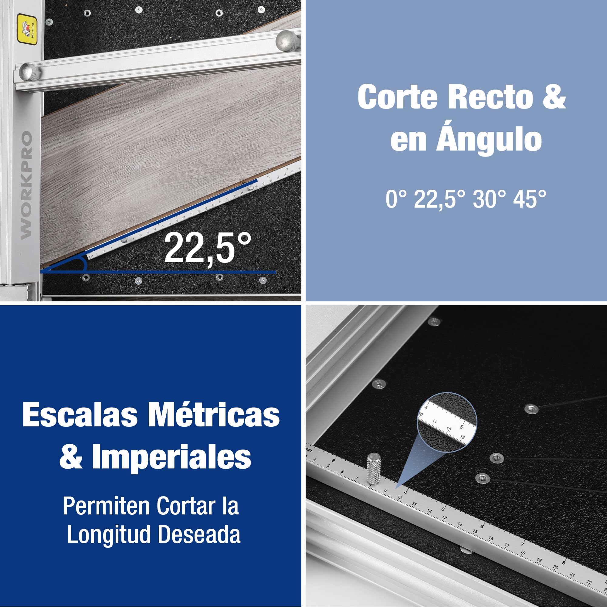 WORKPRO Cortador de Suelo Profesional de 340 mm, Guillotina para Madera, Laminado, Vinilo, Piso de Ingeniería, Moqueta, Revestimiento, LVP, Parquet y Más.