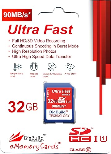 Miniatura 2 de Tarjeta de memoria SDHC ultrarrápida de 32 GB de 90 MBs compatible con cámaras Nikon CoolPix P900, P950, P1000, L340, W100, W150, W300