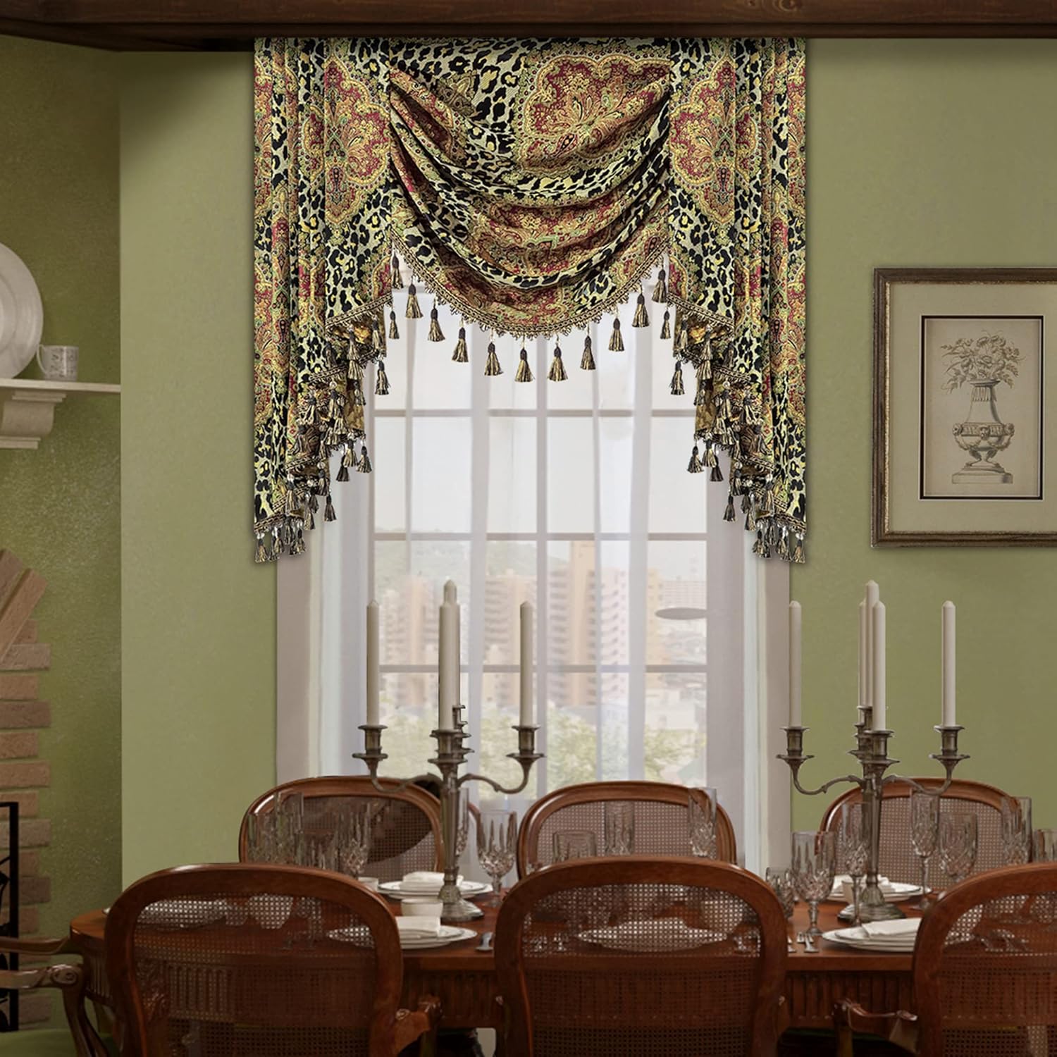 Loom and Mill Luxury Waterfall Valances for Windows, Boho