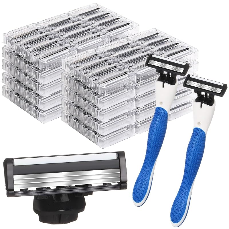 Sistema de barbear Lanties com 3 cabos e 72 cartuchos de 3 lâminas