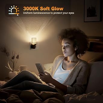 JandCase Night Light Plug in Wall, Plug in Light with Dusk to Dawn Sensor