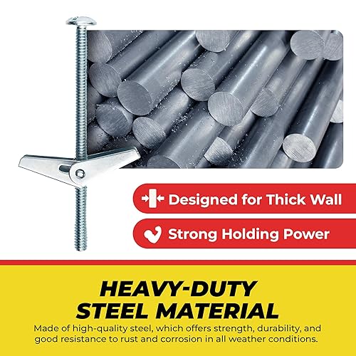 Miniatura 4 de QUALIHOME Anclajes de perno de resorte  Anclajes de pared resistentes para colgar artículos con paredes huecas y más  Anclaje de pared hueco de