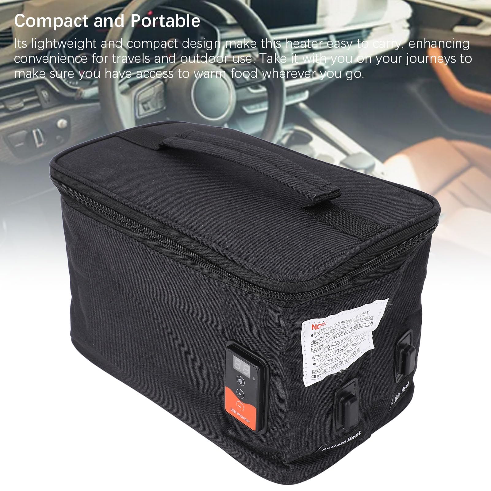 Scaldavivande Elettrico per Auto, Scaldavivande Portatile USB con Temperatura Regolabile, per Portapranzo, Bottiglia di Latte, Tessuto Bagnato, Viaggi All'aperto