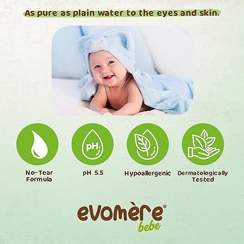 Miniatura 3 de bebe Champú suave y lavado para bebés y niños, fórmula bio, sin desgarros, hipoalergénico, 200 mL / 6.76 fl. oz.