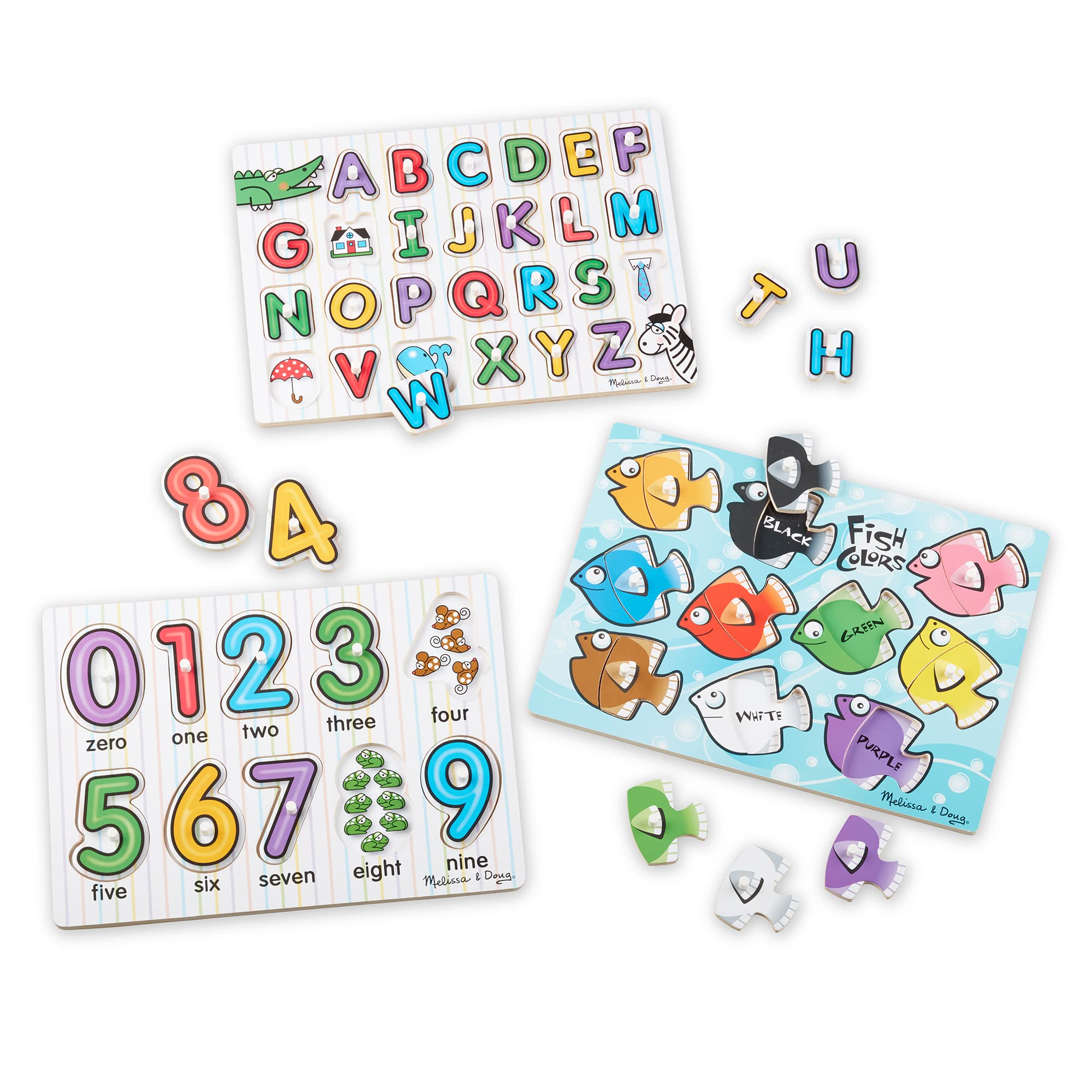 Puzzle In Legno Melissa & Doug Fattoria, 3 Pezzi Con Pomelli Grandi, Per Bambini 12+ Mesi