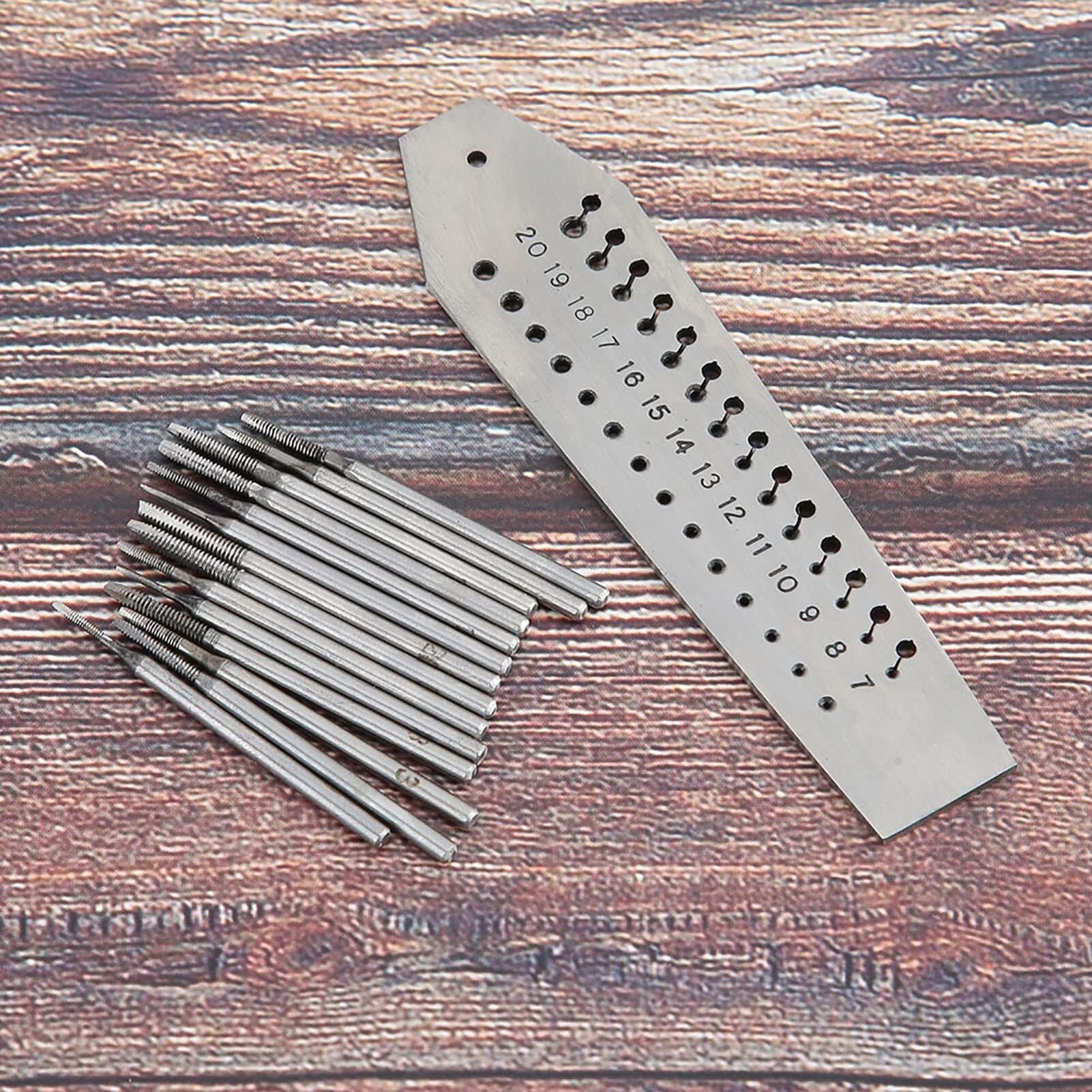 Juego de machos de roscar de acero, herramienta de tallado de machos de roscar de acero de 28 orificios, kit de roscado y corte de roscas, acero para reparación de relojes, kit de roscado y corte de r
