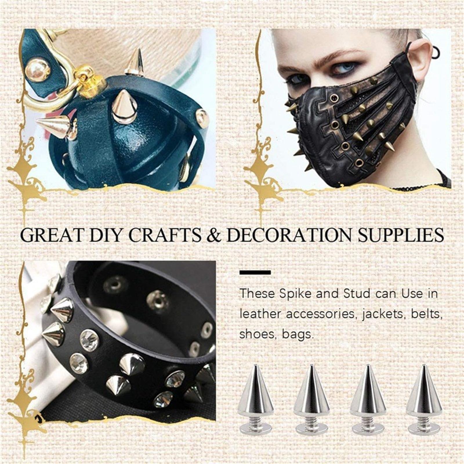 Punte A Cono Rotonde Albero In Metallo Spike Screwback Studs Fai Da Te Artigianato Punk Indumento Rivetti Decorazione Per Vesti Scarpe Accessori - Foto 3