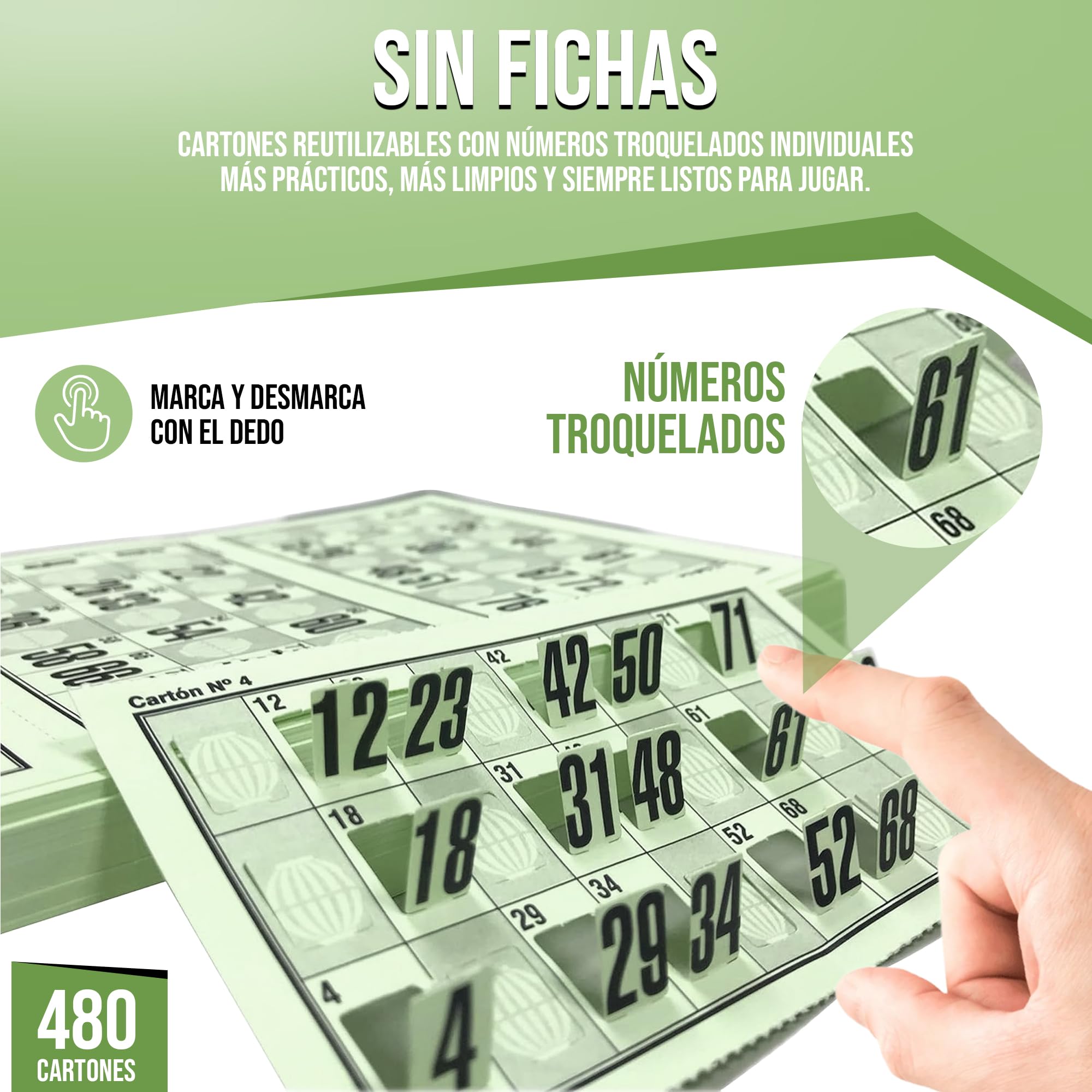 BINGO ESCOPRINT - 504 Cartones Bingo Troquelados Personalizables con Logo o Foto | Juego de Bingo PC de Regalo | Juego de Mesa | 90 Bolas | Reutilizable | Adultos, Familias y Asociaciones BINGO ESCOPRINT - 504 Cartones Bingo Troquelados Personalizables con Logo o Foto | Juego de Bingo PC de Regalo | Juego de Mesa | 90 Bolas | Reutilizable | Adultos, Familias y Asociaciones