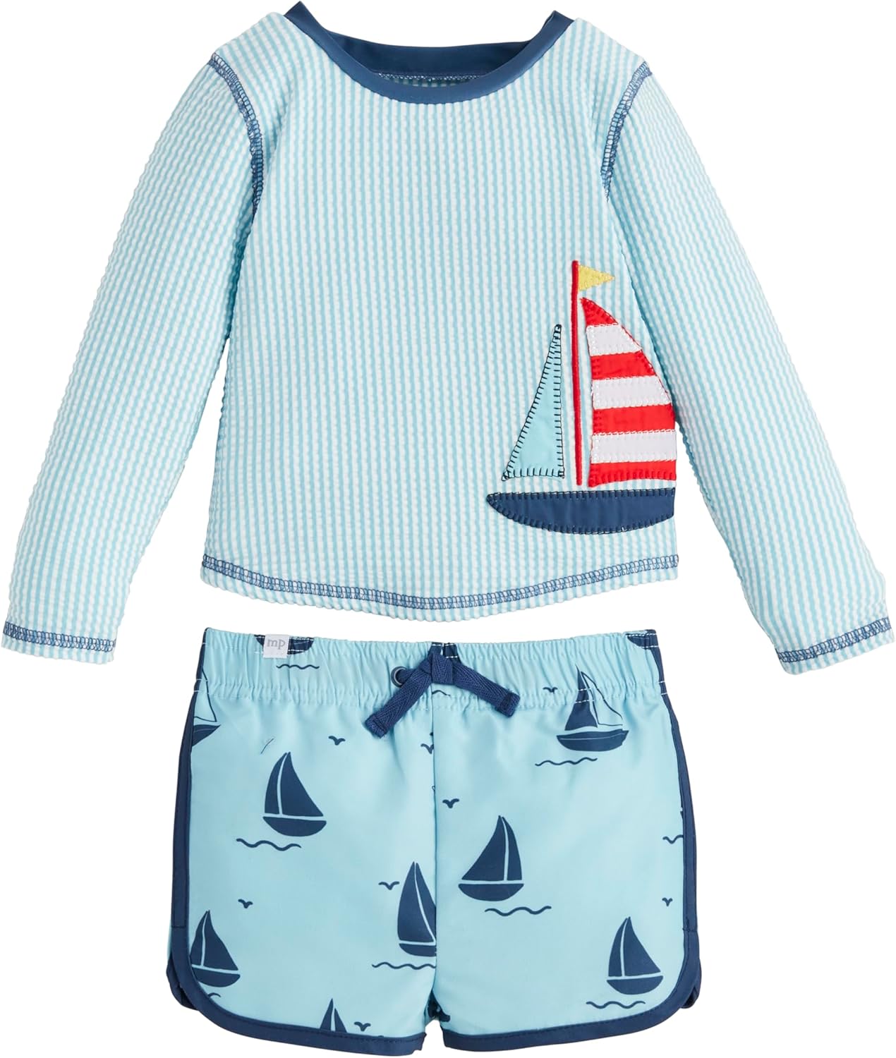 Mud Pie Baby Boy's Children's Sailboat App Rashguard Set 24M-3T
