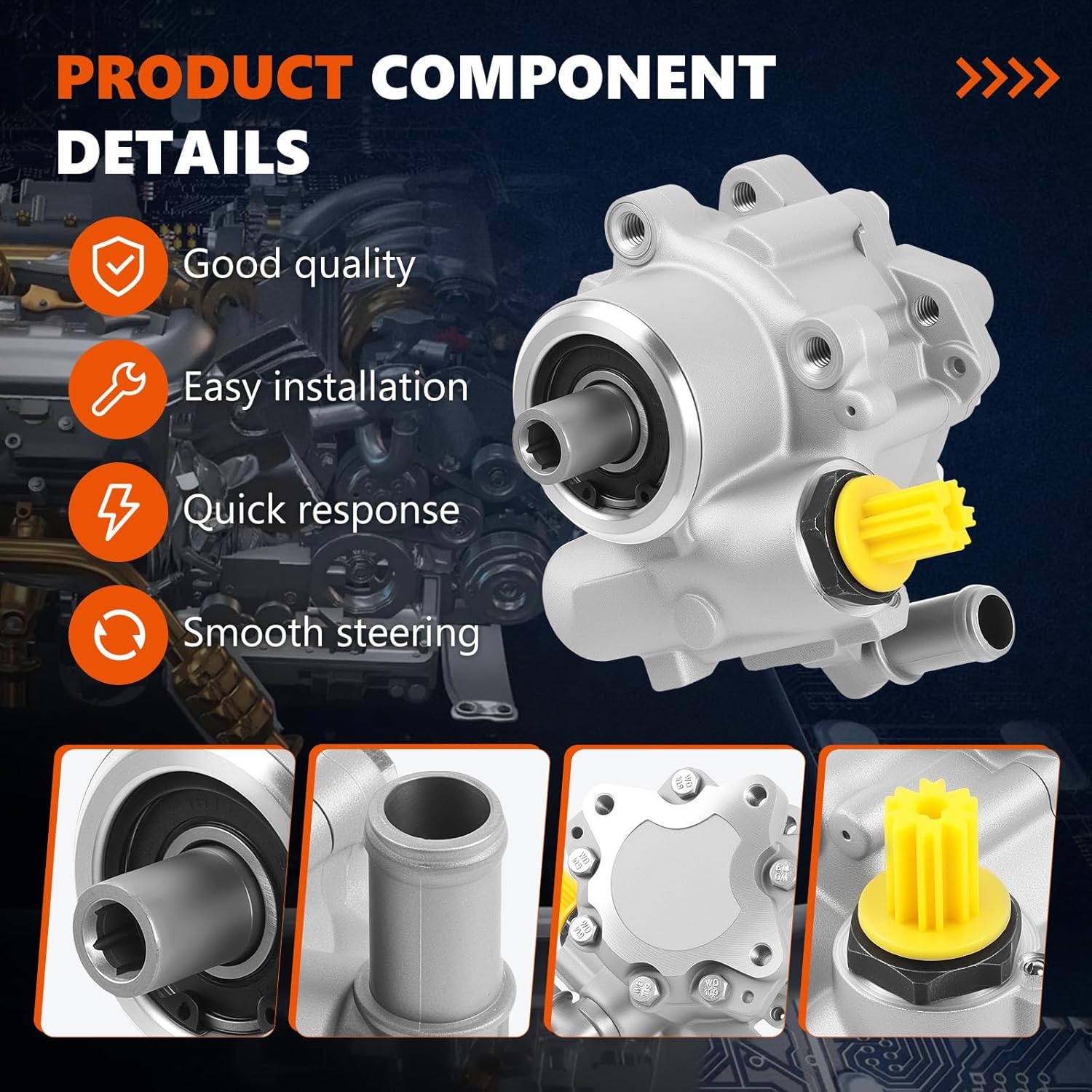20-1002 Power Steering Pump Fits for 2008-2014 CTS 3.0L 3.6L, OE-Quality Power Assist Pump, Replace OE 730-0131 15224339
