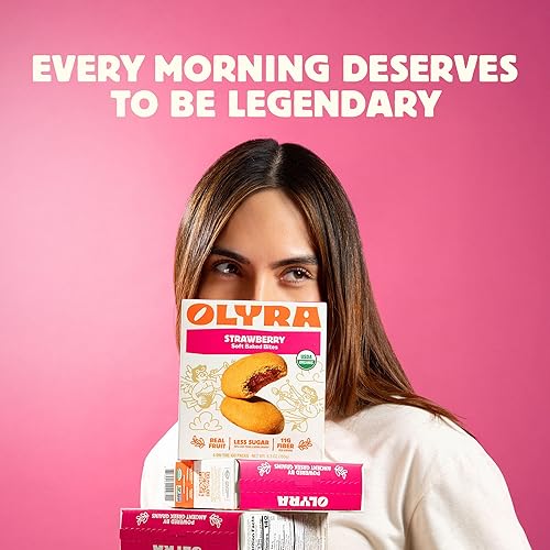 Miniatura 4 de Olyra Snacks de frutas orgánicas de frambuesa, aperitivos saludables para adultos y niños, galletas altas en fibra, bajas en azúcar, veganas, barras
