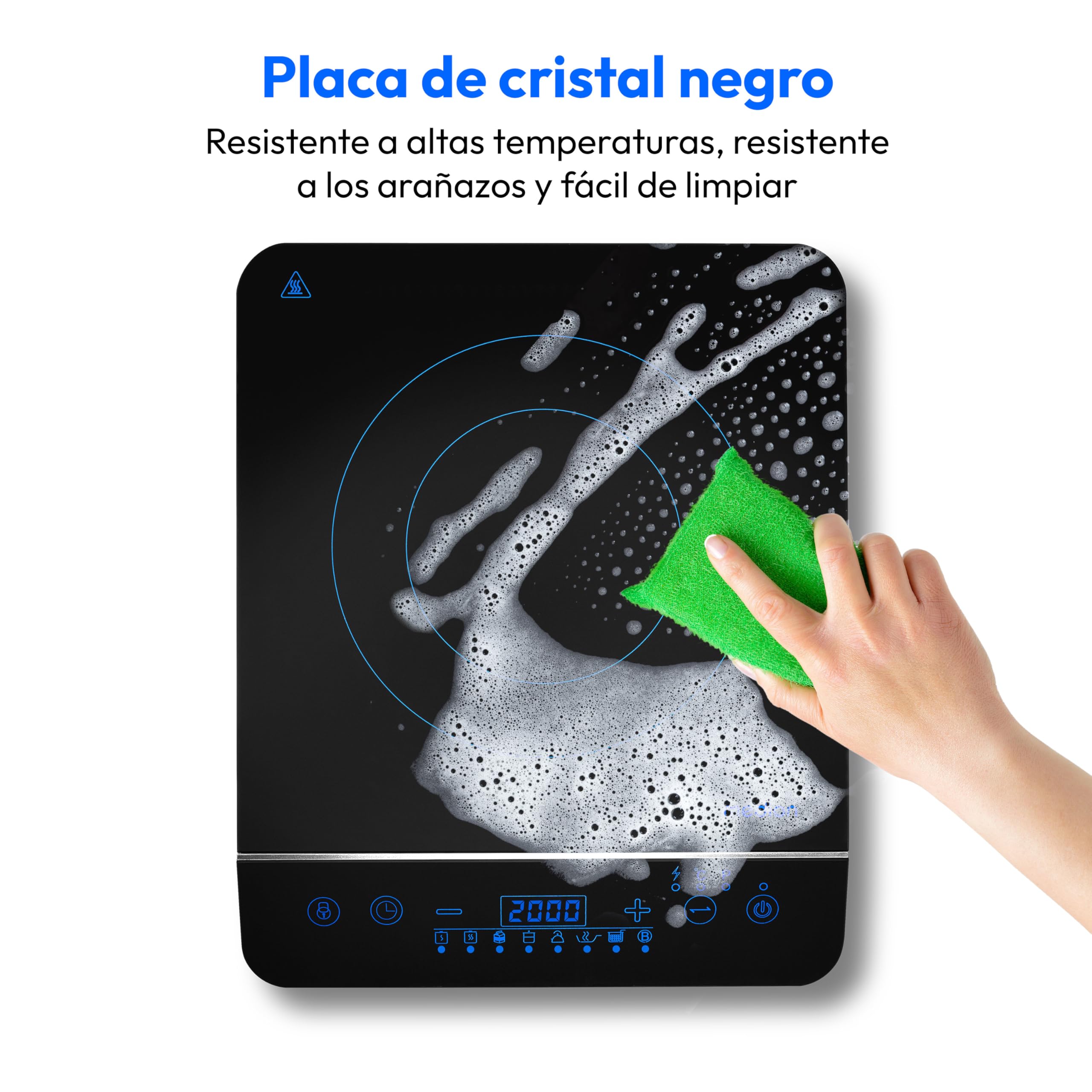 MEDION Piano cottura a induzione / 2000 watt/intervallo di temperatura 60-240°C / 8 programmi automatici / 10 livelli di potenza/display LED/MD 17595 / nero