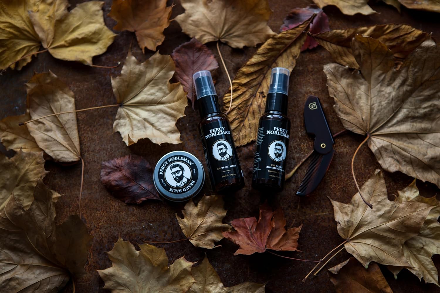 Percy Nobleman Beard Grooming Kit – Gift Set with Signature Scented Beard Oil (1.7 fl oz), Beard Wash (1.7 fl oz), Beard Balm (0.7 fl oz) & Beard Comb for Softening, Hydration & Beard Maintenance - Image 4