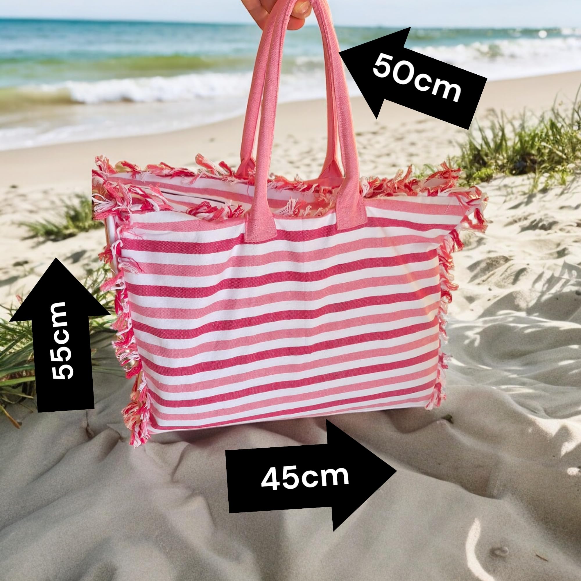 Set Personalizzato con ricamo. Borsa mare con zip e telo mare grande.