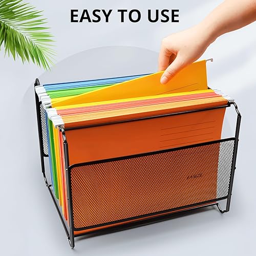 Miniatura 4 de FUCDTEFC Organizador de archivos colgante, organizador de carpetas de archivos de malla, marco de carpetas de archivos colgantes de tamaño carta de