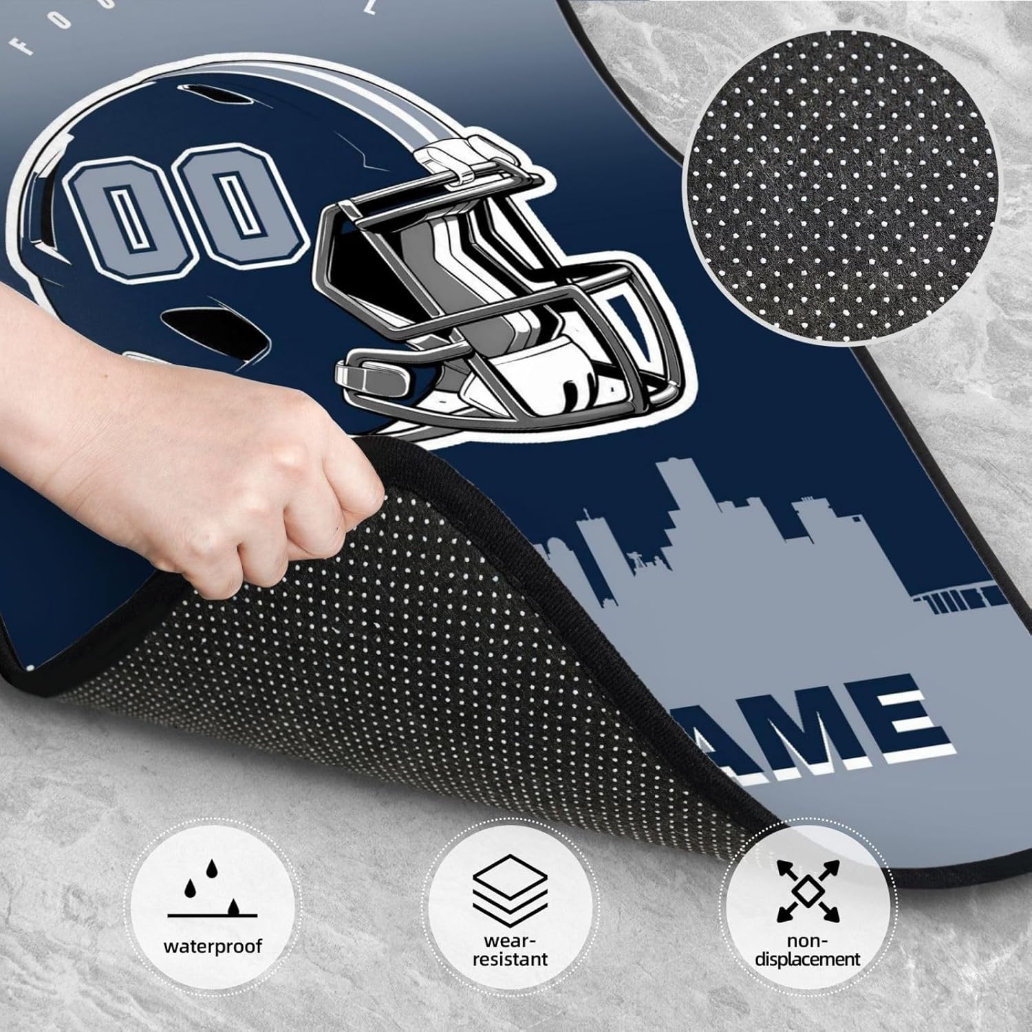 Custom Dallas Car Floor Mats Personalized Name Number Universal Car Foot Mats for 4 Pieces Customized Auto Interior Decorative Protection Foot Non Slip Carpet for Truck Van SUV