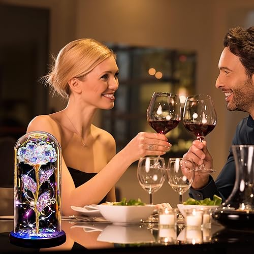 Miniatura 4 de Regalos de rosas para el Día de la Madre, para mamá, esposa, mujer, abuela, abuela, de hija, regalos de cumpleaños para mujeres, rosa iluminada en