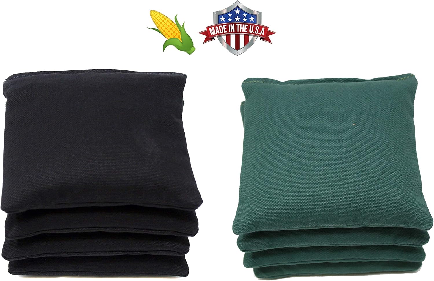 Cornhole Bags Set - (4 Yellow, 4 Hunter Green) By Free Donkey Sports : Cornhole Game Bags : Sports & Outdoors