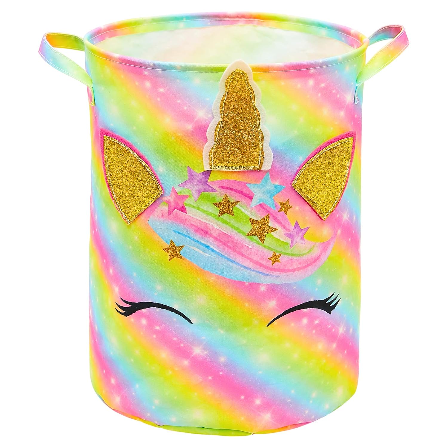 FIOBEE Unicorn Laundry Basket Rainbow Storage Bins Waterproof Nursery Hamper Canvas Toy Organizer for Kids Girls Bedroom Clothes : Baby
