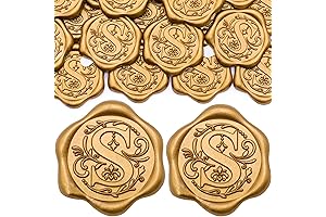 SWANGSA 100 Pack Letter S Wax Seal Stickers, Antique Gold Initial Alphabet...