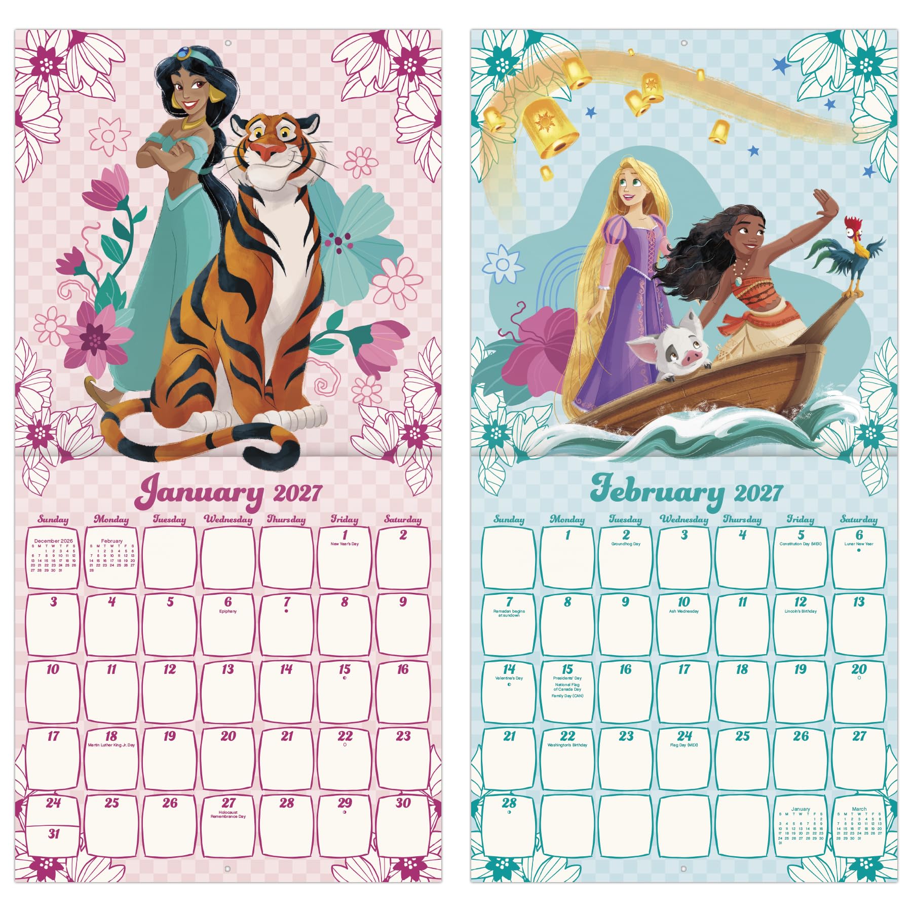 2027 Disney Princess Wall Calendar