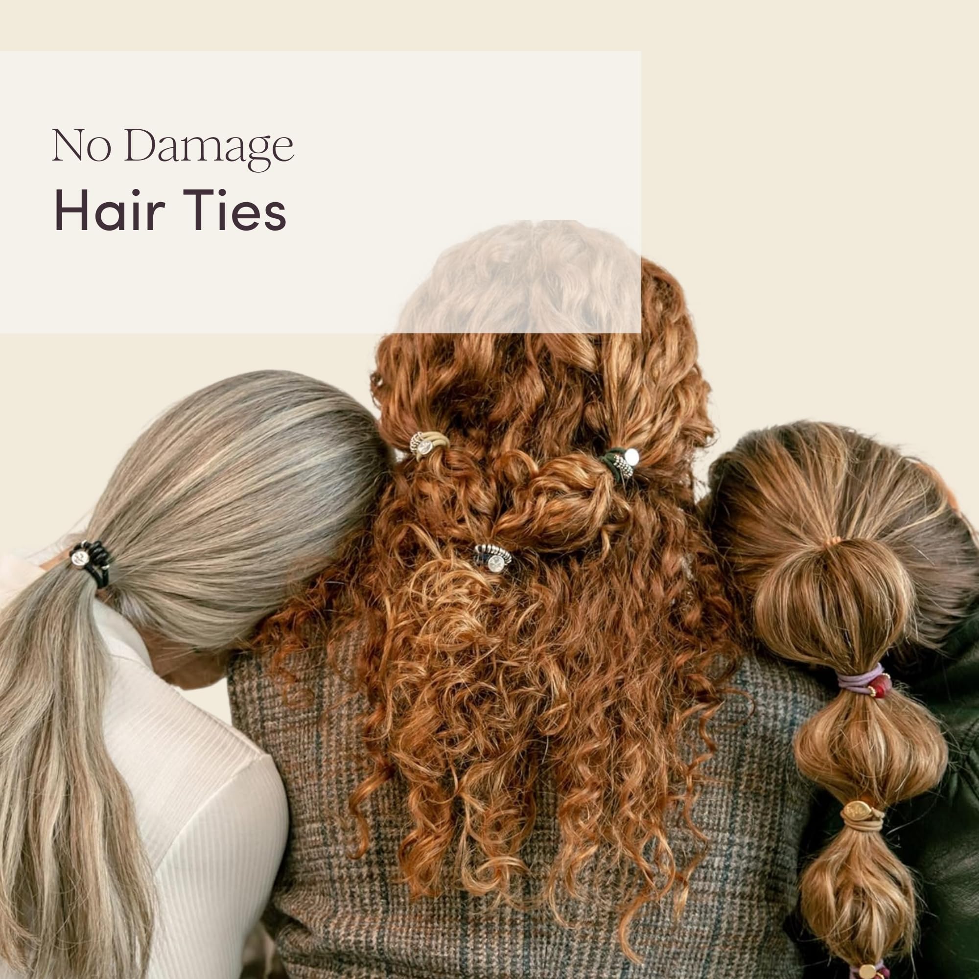 By Lilla Juego de 3 gomas elásticas para el pelo con forma de disco, brazaletes, accesorios para el cabello para mujer, lazos para el pelo sin arrugas y pulseras para mujer, color plateado