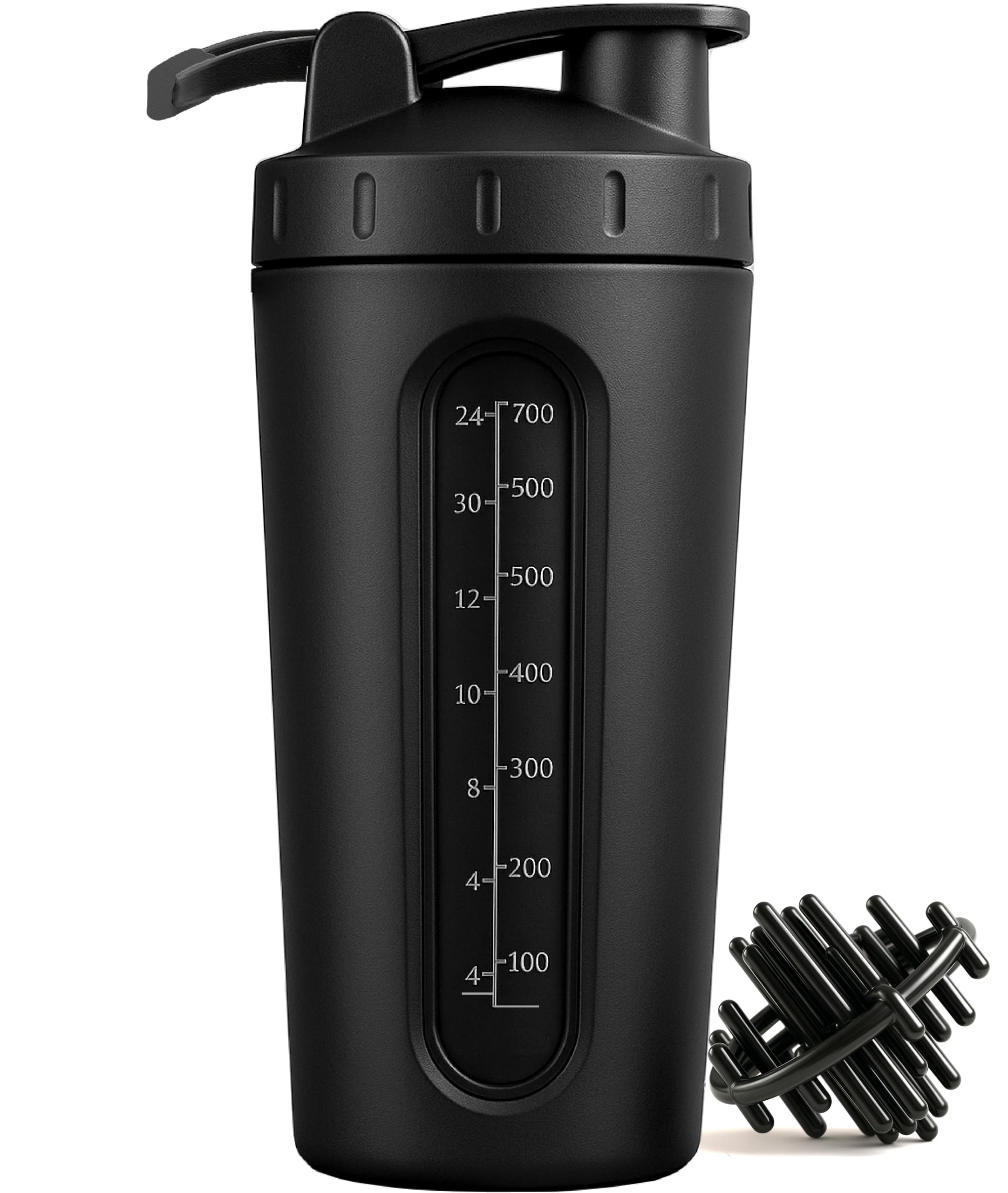 [VISIBLE WINDOW Protein Shaker Bottle, Gym Shaker Steel Shaker Bottle Gym Shaker Bottle shaker bottles for protein shake gym protein shaker bottle (Matt Black)-image-8