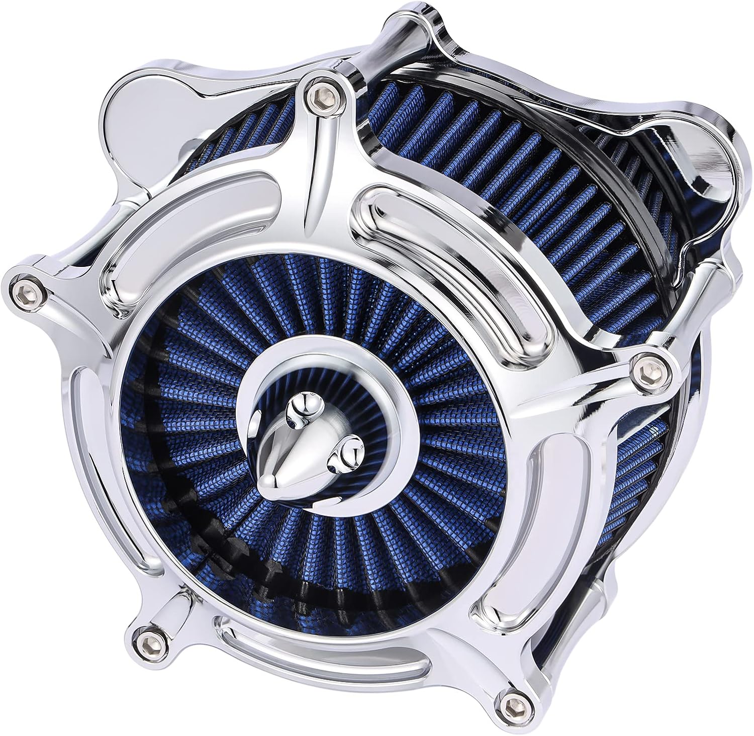 Air Cleaner Motorcycle Air Filter Intake System Kit Fit for Harley Davidson Touring Models 2008-2016 (Chromed Silver)