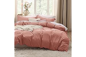 Indulge in Serene Comfort: Bedsure Pink Clay Duvet Cover Queen Size