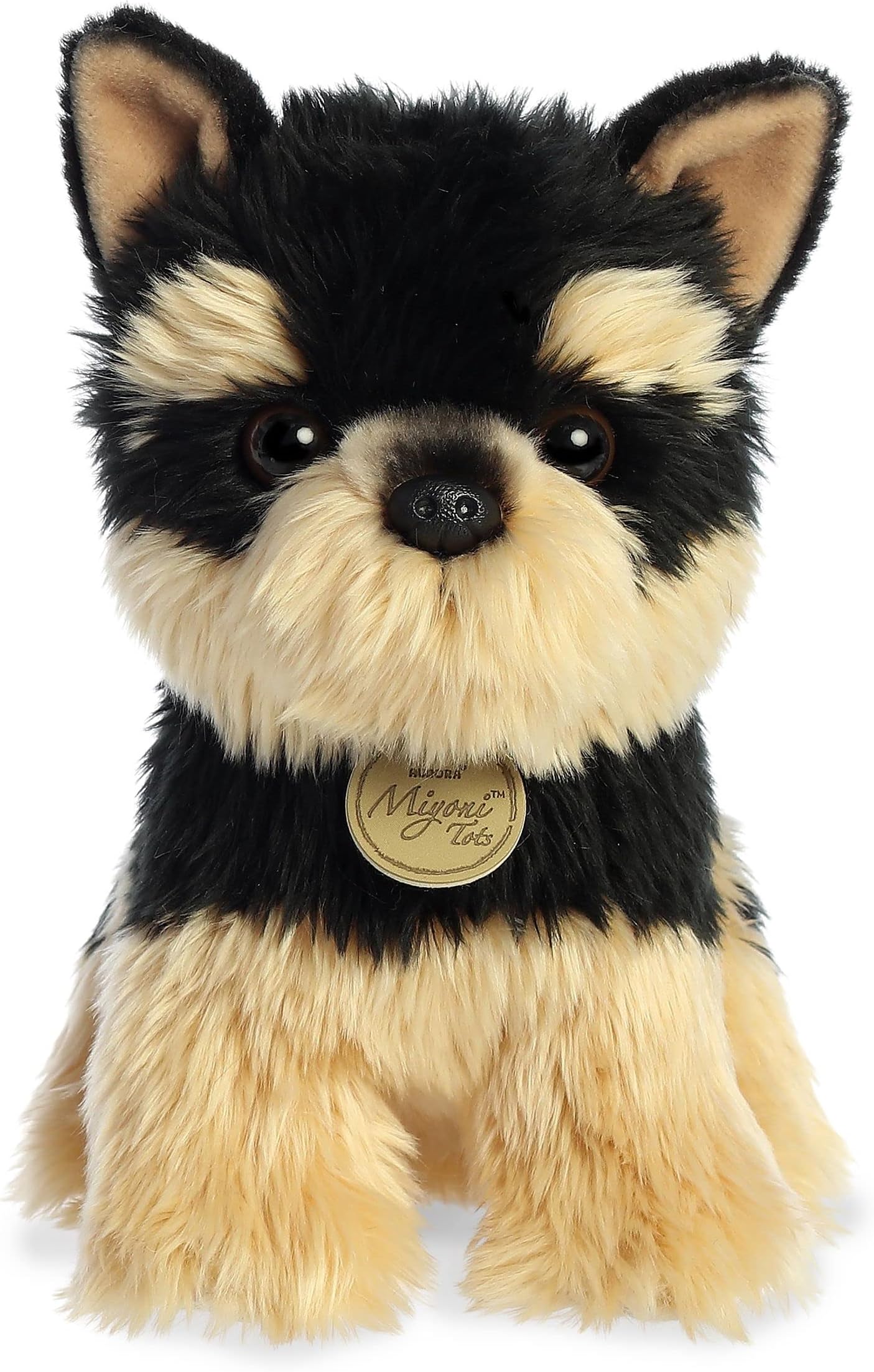 Adorable Miyoni® Tots Yorkie Pup Stuffed Animal - Lifelike Details Make a Cherished Companion - Perfect for Decorating Bedrooms or Classrooms - Brown 8 Inches