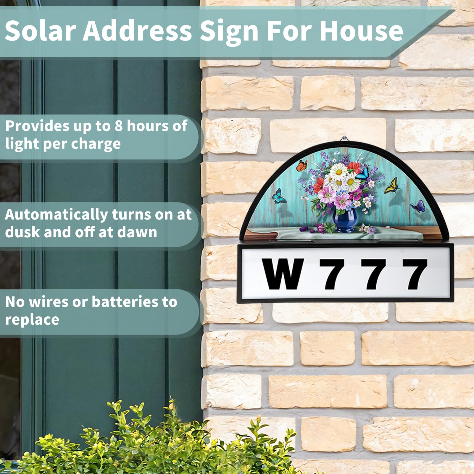 Zwjbsgy Solar Address Sign Solar House Nubers For Outside Can | Desertcart South Africa